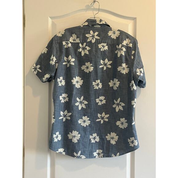 BONOBOS Stretch Hawaiian Men's Shirt Slim Fit Short Sleeve Button Down - Picture 4 of 10